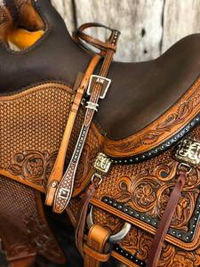 Selles de cheval en cuir de haute qualité, personnalisables, tailles de 10 à 18, pour la course de barils, la randonnée et les promenades à cheval, prix avantageux - Product Image 3