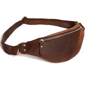 Waist Leather Bag Men Vintage Waterproof Crossbody Chest Waist <b>Pack</b> Bag for Outdoor Travel - Product Image 1