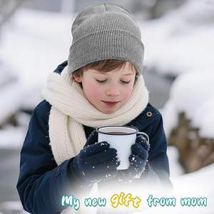 Bonnet en tricot unisexe minimaliste moderne, tissu commun, léger, chaud pour les voyages, tenues d'hiver élégantes, impression personnalisée - Product Image 4