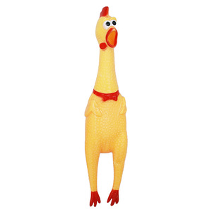 Jouet pour chien poulet couineur anti-stress |   Jouet à mâcher résistant aux morsures en TPR, poulet en caoutchouc qui couine, durable, pour mâcheurs agressifs - Product Image 1