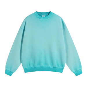 Sudaderas de hombre de gran tamaño de 500GSM de alta calidad, sudadera transpirable de cuello redondo de manga larga personalizada para hombres - Product Image 4