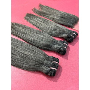 Extensiones de cabello humano sin procesar indio de alta calidad Cierre HD y paquetes crudos de trama gris recta natural - Product Image 3