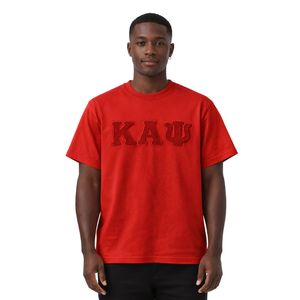 Camiseta de Fraternidad Kappa Alpha Psi en Color Carmesí Sólido, Talla Real, Algodón Premium, Bordado con Letras Griegas - Product Image 1