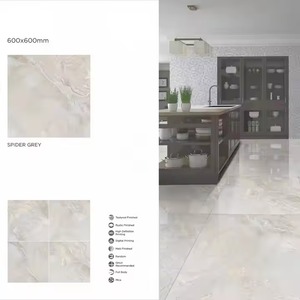 Baldosas de porcelana pulidas nano esmaltadas brillantes de diseño gris araña 600x600mm 60x60cm 24x24 2x2 GVT PGVT pulidas vitrificadas - Product Image 2