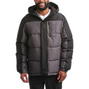 Veste en toile matelassée pour homme, noire, style streetwear d'hiver, respirante, séchage rapide, fermeture éclair, lavée, résistante à l'eau, chaude - Product Image 3