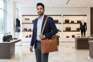 WRIZA Maletín para Portátil de Cuero Genuino, Unisex, Protección RFID, Resistente al Agua, Duradero, Gran Capacidad, Maletín de Oficina, Solapa Ajustable - Product Image 2