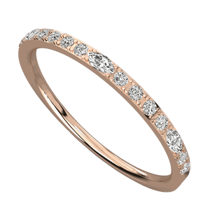 Anillo de Boda de Diseño con Diamantes Redondos y Marquise para Mujer - Product Image 2