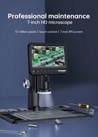 1600X Digital Microscope 12MP Electronic Video Microscopes 7 Inch IPS Screen Soldering Microscope with 28 LEDs