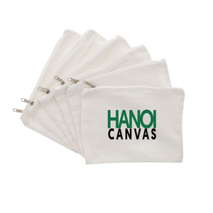 กระเป๋าซิปส่วนตัวกระเป๋าเครื่องสำอางลายเรียบผ้าใบออกแบบได้ตามต้องการใช้ในชีวิตประจำวัน - Product Image 1