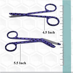 Ciseaux à bandage d'infirmière 5.5 "et ciseaux à point de suture 4.5" Lot de 2 pattes violettes en acier inoxydable Design - Product Image 4