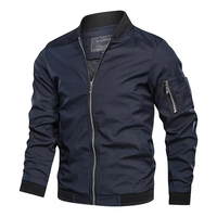 Vente en gros, design personnalisé, zip-up, léger, impression personnalisée, mode, noir, nylon, uni, blanc, bombardier personnalisé
