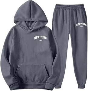 Jogger Pantalones de chándal y Sudadera con capucha Conjunto Chándales de chándal para hombres Logotipo de impresión personalizada 2 piezas French Terry 100% algodón - Product Image 2