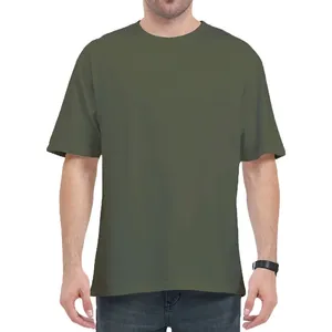 Camiseta de algodón orgánico 100% para hombre, azul marino, de gran tamaño, 240gms, patrón sólido, 220 GSM, camiseta en blanco - Product Image 4