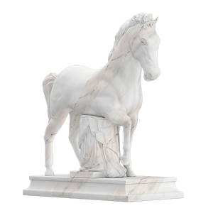 Estatua de Caballo Caminando en Mármol, Escultura Clásica de Animal para Decoración del Hogar, Adorno de Jardín y Regalo - Product Image 1