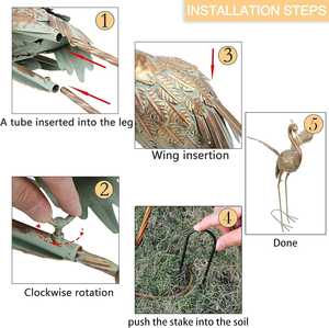 Juego de 2 Esculturas de Aves de Metal Étnicas Indias Hechas a Mano para Decoración de Terrazas y Jardines y Hogares Inspirados en la Herencia - Product Image 3