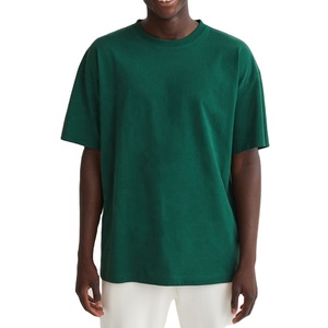 Camiseta de color sólido de manga corta de punto de algodón 100% de peso pesado de talla grande de lujo personalizada para hombre - Product Image 5