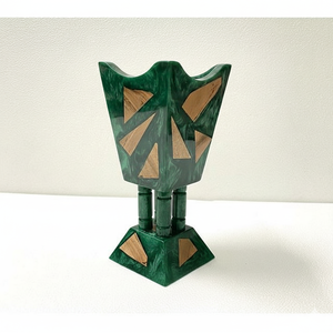 Quemador de incienso artesanal de resina epoxi e incrustaciones de madera con motivo de palma, acabado pulido y diseño escultural para interiores de lujo - Product Image 5