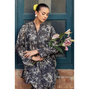 Conjunto de Traje de 2 Piezas para Mujer, Estampado con Rayas Zari, Jacquard, 100% Poliéster, Transpirable, SPT-52002 - Product Image 4