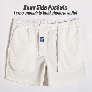 2024 Summer Trend Men's Casual Cotton Shorts Breathable Double <b>Layer</b> Sports Pants Quick Dry for Outdoor Running Fitness Solid - Product Image 5