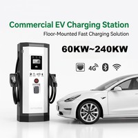 Estación de Carga Rápida DC Inteligente de 120kW 160kW 180kW 240kW GBT CCS1 CCS2 CHAdeMO para Autos Eléctricos, Cargador EV Comercial con Wifi, Pos y 4G
