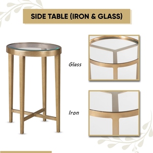 Iron <b>Round</b> Farmhouse Style Corner <b>Table</b> With Movable Top for Home and Garden Decoration Manufacturer Indian Factory - Product Image 3