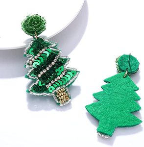Pendientes de Navidad de plata 925 con chapado en oro muñeco de nieve Santa árbol Stud pendiente joyería de fiesta para mujer pera diamante piedra principal - Product Image 1