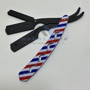 OEM Folding Straight Edge Razor Stainless Steel Barber Shaving Knife with Paper Coated Handle for Hair Removal Razor - Product Image 6