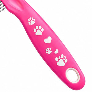 หวีกรูมมิ่งสัตว์เลี้ยง SHEARS BEAUTY สีชมพู รุ่นรักษ์โลก กันน้ำ พร้อมซี่หวีสแตนเลส ลายอุ้งเท้า สำหรับดูแลขนสุนัขและแมว - Product Image 5