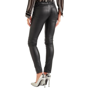 Meilleur style de pantalon en cuir pour femmes Meilleur vendeur Pantalon en cuir à jambe droite pour femmes de taille adulte à vendre - Product Image 6