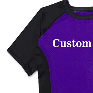 Rash Guard à manches courtes personnalisé pour hommes vente en gros fabriqué en usine avec impression de logo - Product Image 4