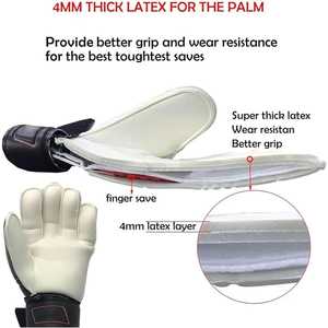 Gant de gardien de but de football à forte adhérence en cuir pour les économies les plus difficiles Protection splendide des épines des doigts pour prévenir les blessures - Product Image 4