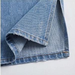 Pantalones Vaqueros Largos con Corte Lateral para Mujer al por Mayor, Logotipo Personalizado, Mejor Calidad, Color Personalizado, Pantalones Vaqueros Sexys de Moda Casual - Product Image 6