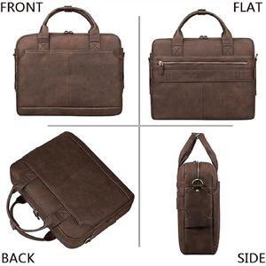 Meilleure vente Sac de bureau en cuir véritable pour hommes Sac en cuir professionnel OEM de haute qualité avec logo personnalisé - Product Image 2