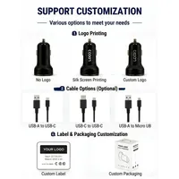 Cargador de Coche Doble USB de 24W con 5V 2.4A Independientes por Puerto, Adaptador Universal para Encendedor de Cigarrillos de 12V 24V para Teléfono, Tableta y Cámara de Coche