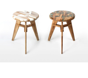 Taburete de madera y resina de diseño moderno, taburete de resina de nueva tendencia, muebles para el hogar, hotel, taburete de madera de resina de lujo, la mejor venta - Product Image 2