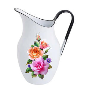 เหยือกโลหะลายดอกไม้ดีไซน์อเนกประสงค์ใช้ตกแต่งบ้านทรงกลม - Product Image 4