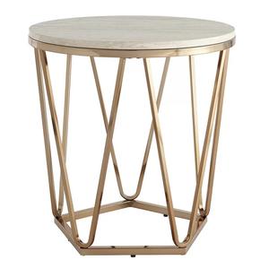 Custom High Quality Golden Metal <b>Stand</b> Accent Table with Wood Top for Home Garden Office Coffee Tables Decoration - Product Image 6