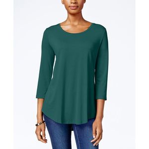 Top da donna JM Extra Large Collection con scollo rotondo in verde medio - Product Image 1