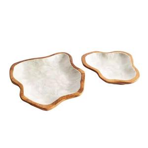 Saladiers en bois de résine faits à la main de qualité supérieure durables Vaisselle élégante de soupe de fruits secs Modèle de figurine de style d'amour - Product Image 6