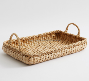 Rectangular Trays with Handle | Rattan Serving Tray, Handwoven Food Tray for Home Hotel Restaurant Villas Feature Eco-friendly - Product Image 1