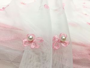 Vải rèm voan <span class=keywords><strong>chiffon</strong></span> hoa nhỏ màu hồng thêu họa tiết tùy chỉnh tốt nhất cho phòng khách - Product Image 3