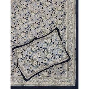 Hand Block Printed King Size 100% Cotton Double Bedsheet Pillow Cover Eco-Friendly Floral <b>Comforter</b> <b>Set</b> for Home 3 Pcs <b>Set</b> - Product Image 1