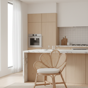 Sillas de Comedor Minimalistas de Ratán Natural, Cómodas y Duraderas, para Exteriores, Casas de Campo y Villas, para Dormitorio - Product Image 2