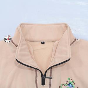 Sudadera lisa de manga larga y cuello redondo con logotipo personalizado bordado algodón polar tejido sudadera holgada para mujer - Product Image 4