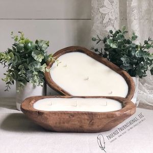 Metal Tapred Shape Custom Wooden Bowl Candle Table Top New Design Best Selling Rustic Wooden Scented <b>Jar</b> - Product Image 6