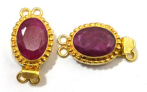 ตะขอกล่องรูปไข่ทับทิมอัญมณี18K ชุบทอง1-3สาระการทำจิวเวลรี่26X15X10MM การค้นพบส่วนประกอบ B693รูปแบบ - Product Image 6