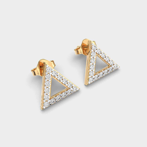 Boucles d'oreilles clous en diamant de laboratoire rondes en or jaune 14 carats, couleur E, pureté VVS, certifiées, pour un cadeau de mariage romantique - Product Image 2