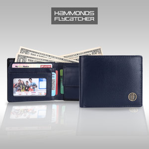 Cartera plegable moderna de cuero genuino Vintage para hombre con protección RFID y forro de tela-Capacidad azul de 5 tarjetas - Product Image 2