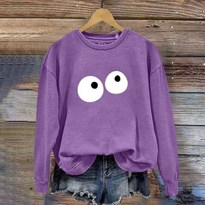 Sweat-shirt décontracté pour femme à épaules tombantes, écologique, 100 % coton, hiver, logo frontal, personnalisable OEM - Product Image 3