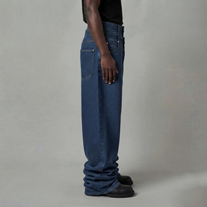 Nuevos Jeans Rectos Personalizados de Estilo Hip Hop Vintage para Hombre, Corte Holgado con Rasgaduras, Pantalones de Hombre de Alta Calidad con Estiramiento - Product Image 3